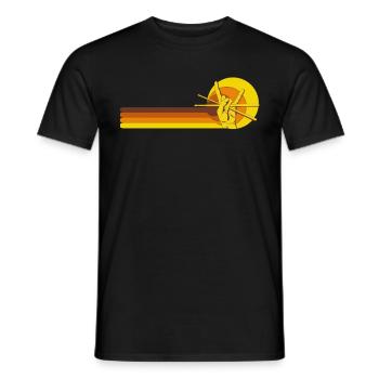 Schlagzeug Drummer Musiker Vintage 70er 80er - Männer T-Shirt - Schwarz - Vorne - AI Model Male 178 light (178cm)