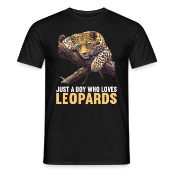Leoparden Leopard - Men's T-Shirt - black - Front - AI Model Male 178 light (178cm)