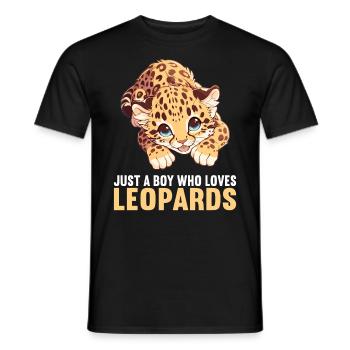 Leoparden Leopard - Men's T-Shirt - black - Front - AI Model Male 178 light (178cm)