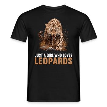 Leoparden Leopard - Men's T-Shirt - black - Front - AI Model Male 178 light (178cm)