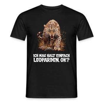 Leoparden Leopard - Men's T-Shirt - black - Front - AI Model Male 178 light (178cm)