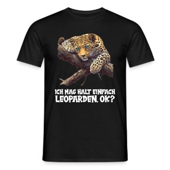 Leoparden Leopard - Men's T-Shirt - black - Front - AI Model Male 178 light (178cm)
