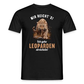 Leoparden Leopard - Men's T-Shirt - black - Front - AI Model Male 178 light (178cm)