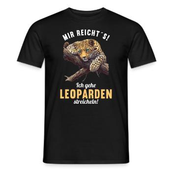 Leoparden Leopard - Men's T-Shirt - black - Front - AI Model Male 178 light (178cm)