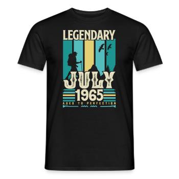 cadeau Anniversaire Juillet 1965, Vintage juillet. - T-shirt homme - noir - Devant - AI Model Male 178 light (178cm)