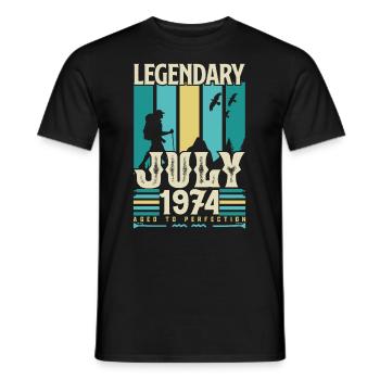 cadeau Anniversaire Juillet 1974, Vintage juillet. - T-shirt homme - noir - Devant - AI Model Male 178 light (178cm)