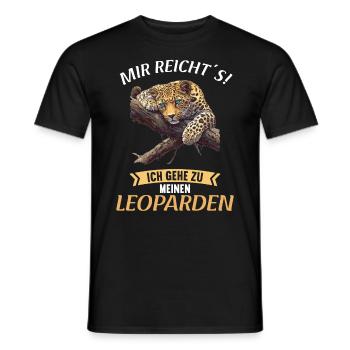 Leoparden Leopard - Men's T-Shirt - black - Front - AI Model Male 178 light (178cm)