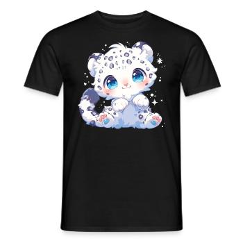 Snow Leopard Schneeleoparden Schneeleopard - Men's T-Shirt - black - Front - AI Model Male 178 light (178cm)