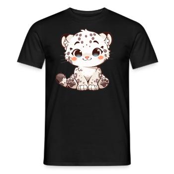 Snow Leopard Schneeleoparden Schneeleopard - Men's T-Shirt - black - Front - AI Model Male 178 light (178cm)