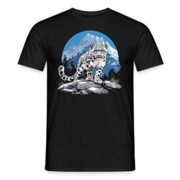 Snow Leopard Schneeleoparden Schneeleopard - Men's T-Shirt - black - Front - AI Model Male 178 light (178cm)