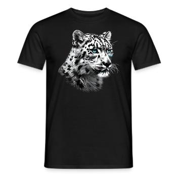 Snow Leopard Schneeleoparden Schneeleopard - Men's T-Shirt - black - Front - AI Model Male 178 light (178cm)