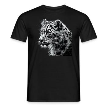 Snow Leopard Schneeleoparden Schneeleopard - Men's T-Shirt - black - Front - AI Model Male 178 light (178cm)