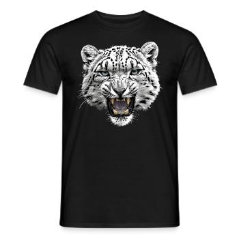Snow Leopard Schneeleoparden Schneeleopard - Men's T-Shirt - black - Front - AI Model Male 178 light (178cm)