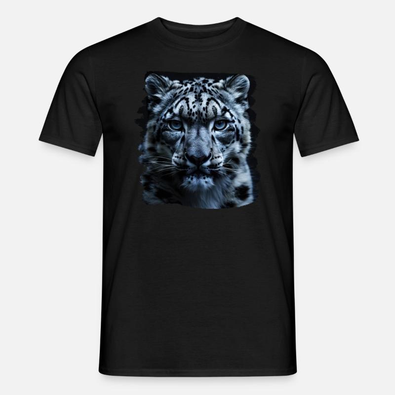 Snow Leopard Schneeleoparden Schneeleopard - Männer T-Shirt - Schwarz