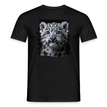 Snow Leopard Schneeleoparden Schneeleopard - Men's T-Shirt - black - Front - AI Model Male 178 light (178cm)