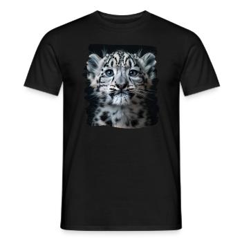 Snow Leopard Schneeleoparden Schneeleopard - Men's T-Shirt - black - Front - AI Model Male 178 light (178cm)