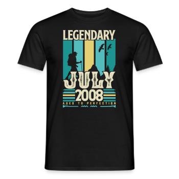 July 2008 Birthday Gift, Vintage July. - Men's T-Shirt - black - Front - AI Model Male 178 light (178cm)