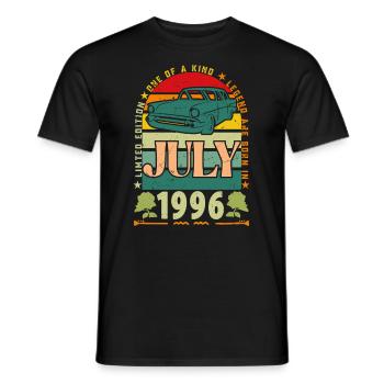 July 1996 birthday gift. July 1996. - Men's T-Shirt - black - Front - AI Model Male 178 light (178cm)