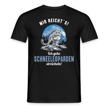 Snow Leopard Schneeleoparden Schneeleopard - Men's T-Shirt - black - Front - AI Model Male 178 light (178cm)