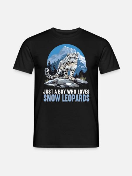 Snow Leopard Schneeleoparden Schneeleopard - Männer T-Shirt - Schwarz
