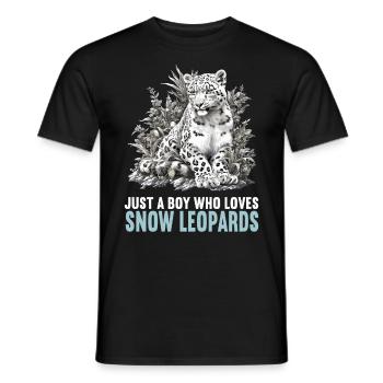 Snow Leopard Schneeleoparden Schneeleopard - Men's T-Shirt - black - Front - AI Model Male 178 light (178cm)