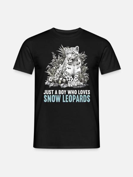 Snow Leopard Schneeleoparden Schneeleopard - Männer T-Shirt - Schwarz