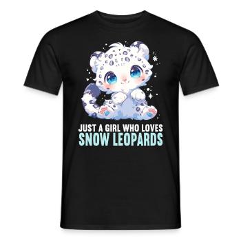Snow Leopard Schneeleoparden Schneeleopard - Men's T-Shirt - black - Front - AI Model Male 178 light (178cm)