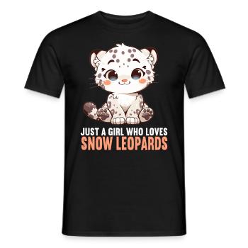 Snow Leopard Schneeleoparden Schneeleopard - Men's T-Shirt - black - Front - AI Model Male 178 light (178cm)