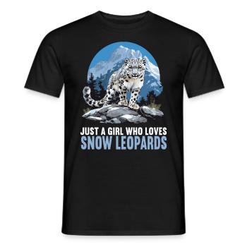 Snow Leopard Schneeleoparden Schneeleopard - Men's T-Shirt - black - Front - AI Model Male 178 light (178cm)