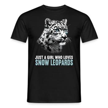 Snow Leopard Schneeleoparden Schneeleopard - Men's T-Shirt - black - Front - AI Model Male 178 light (178cm)