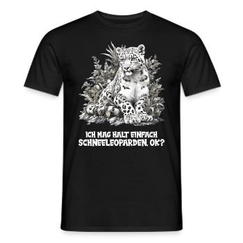 Snow Leopard Schneeleoparden Schneeleopard - Men's T-Shirt - black - Front - AI Model Male 178 light (178cm)