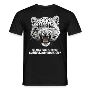 Snow Leopard Schneeleoparden Schneeleopard - Men's T-Shirt - black - Front - AI Model Male 178 light (178cm)