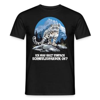Snow Leopard Schneeleoparden Schneeleopard - Men's T-Shirt - black - Front - AI Model Male 178 light (178cm)