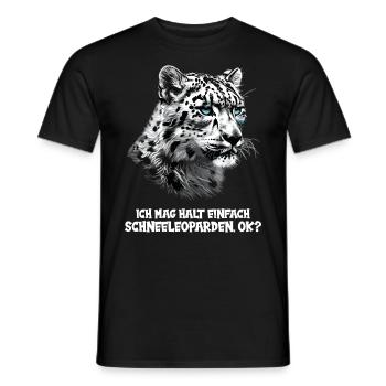 Snow Leopard Schneeleoparden Schneeleopard - Men's T-Shirt - black - Front - AI Model Male 178 light (178cm)