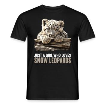 Snow Leopard Schneeleoparden Schneeleopard - Men's T-Shirt - black - Front - AI Model Male 178 light (178cm)