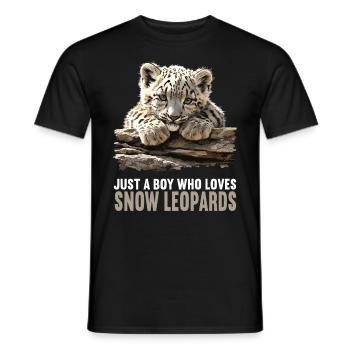 Snow Leopard Schneeleoparden Schneeleopard - Men's T-Shirt - black - Front - AI Model Male 178 light (178cm)