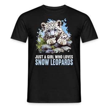 Snow Leopard Schneeleoparden Schneeleopard - Men's T-Shirt - black - Front - AI Model Male 178 light (178cm)