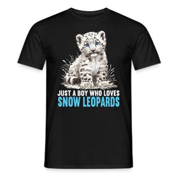Snow Leopard Schneeleoparden Schneeleopard - Men's T-Shirt - black - Front - AI Model Male 178 light (178cm)