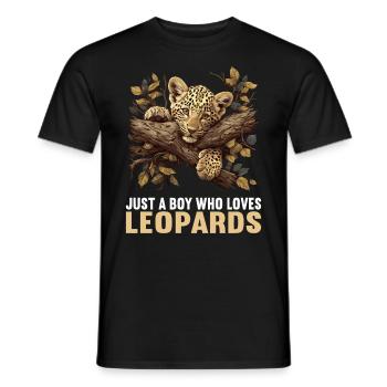 Leoparden Leopard - Men's T-Shirt - black - Front - AI Model Male 178 light (178cm)