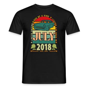 July 2018 birthday gift. July 2018. - Men's T-Shirt - black - Front - AI Model Male 178 light (178cm)