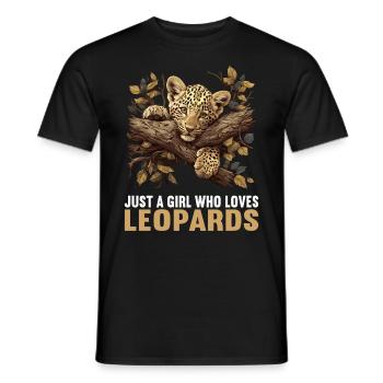 Leoparden Leopard - Men's T-Shirt - black - Front - AI Model Male 178 light (178cm)