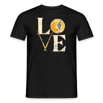 Pool Billard Billardtisch "LOVE" Sprüche Snooker - Männer T-Shirt - Schwarz - Vorne - AI Model Male 178 light (178cm)