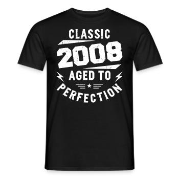 2008 Classic 2008 Cadeau Anniversaire 2008 Vintage - T-shirt homme - noir - Devant - AI Model Male 178 light (178cm)