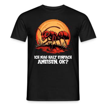 Ant ants ant - Men's T-Shirt - black - Front - AI Model Male 178 light (178cm)