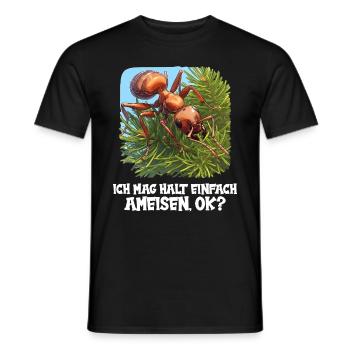 Ant ants ant - Men's T-Shirt - black - Front - AI Model Male 178 light (178cm)