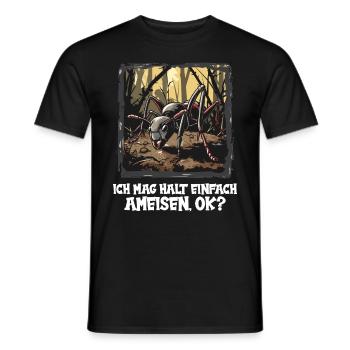 Ant ants ant - Men's T-Shirt - black - Front - AI Model Male 178 light (178cm)