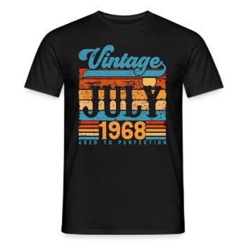 Juli 1968, Juli 1968 Geburtstagsgeschenk. - Männer T-Shirt - Schwarz - Vorne - AI Model Male 178 light (178cm)