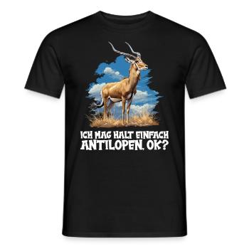 Antilope antilope antilope ouverte - T-shirt homme - noir - Devant - AI Model Male 178 light (178cm)