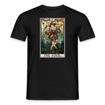 Cartes de tarot Carte de tarot Le fou Le fou - T-shirt homme - noir - Devant - AI Model Male 178 light (178cm)