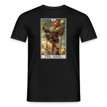 Cartes de tarot Carte de tarot Le fou Le fou - T-shirt homme - noir - Devant - AI Model Male 178 light (178cm)